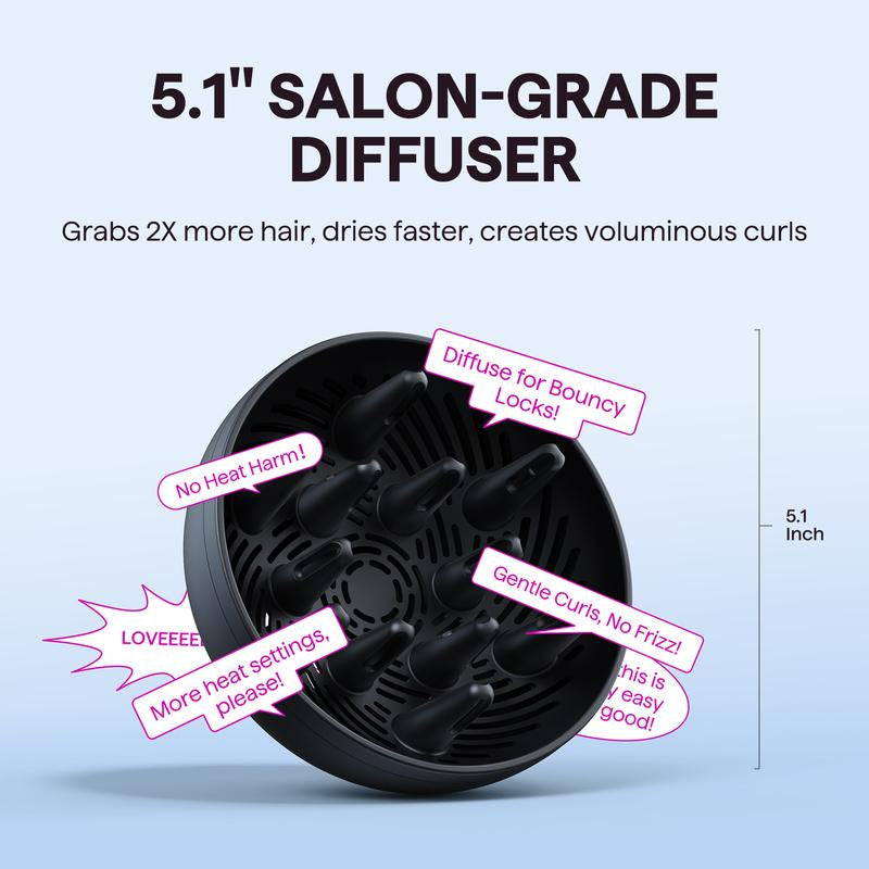 2-In-1 Diffuser & Dryer: Enhance Natural Curls, Reduce Frizz