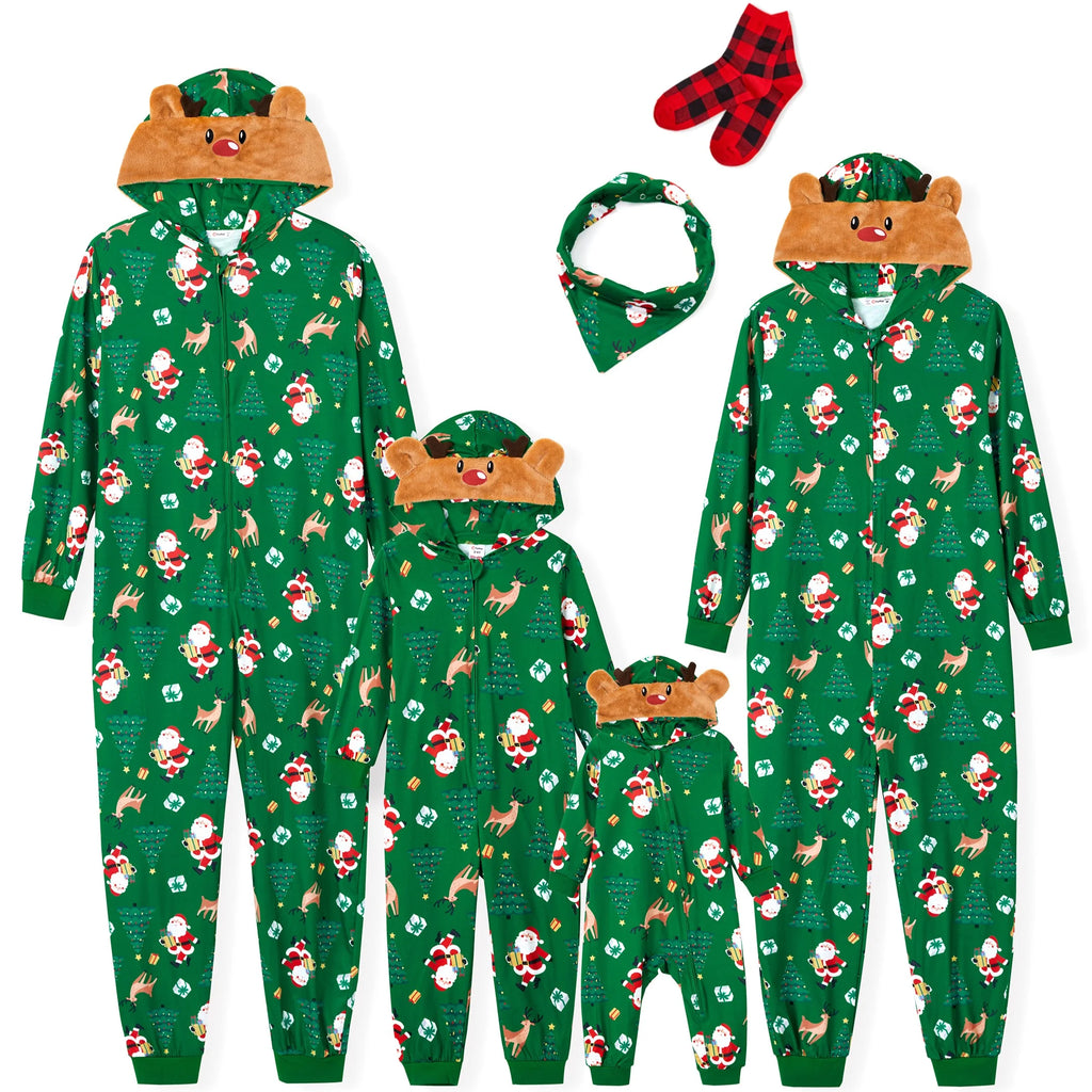PatPat Reindeer Family Pajamas & Socks for Christmas Matching