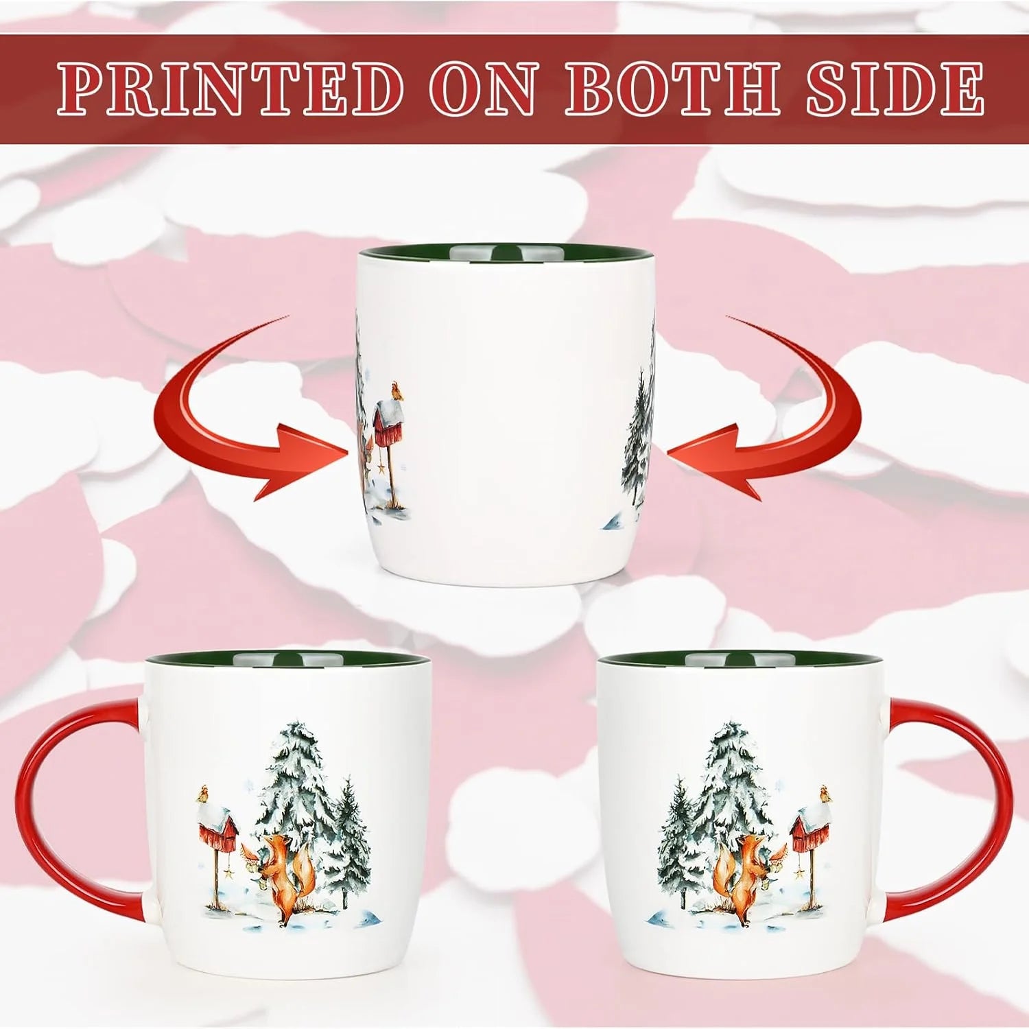 Futtumy Ceramic Mugs 4-Pack: Festive Holiday Gifts & Decor
