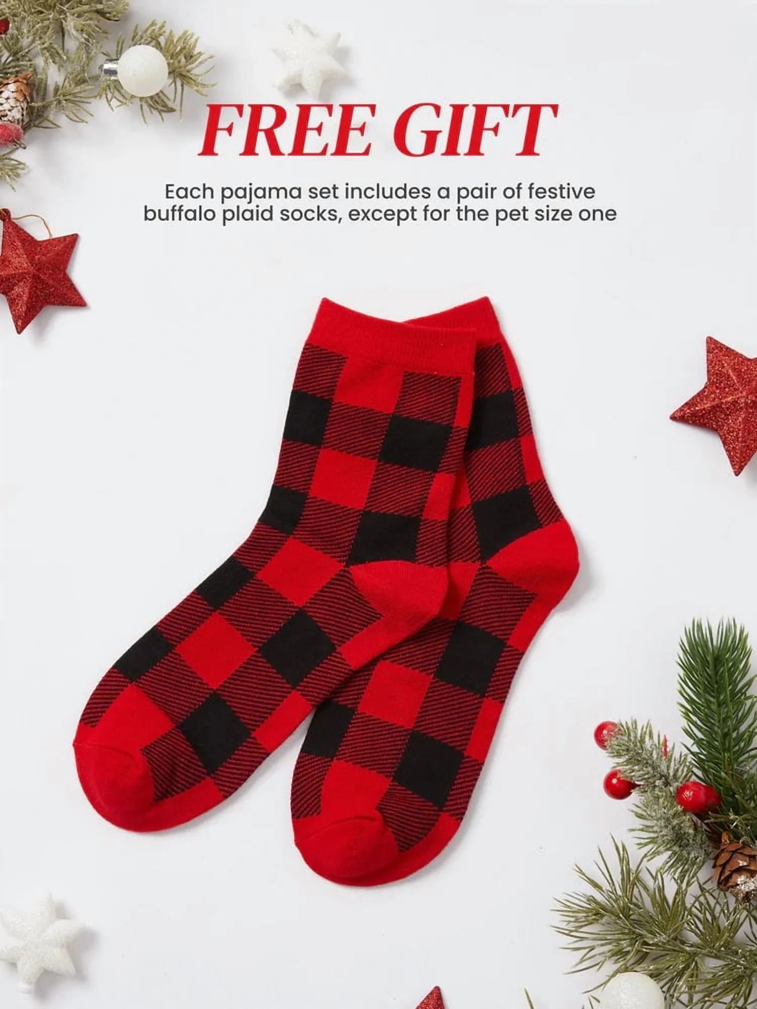 PatPat Reindeer Family Pajamas & Socks for Christmas Matching