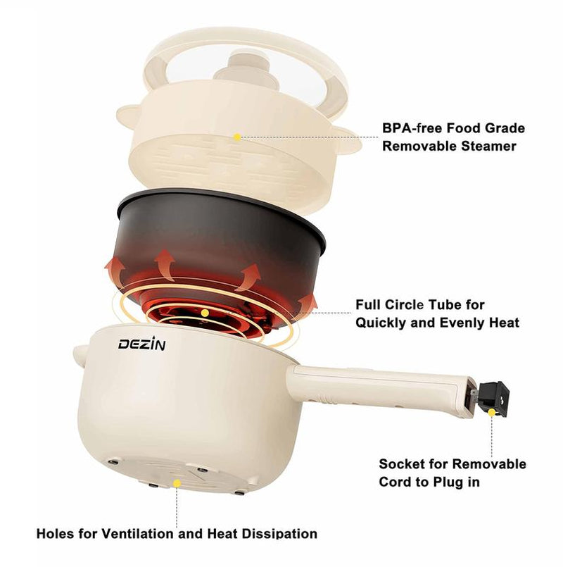 Dezin 2L Multifunctional Electric Hot Pot with Temp Control