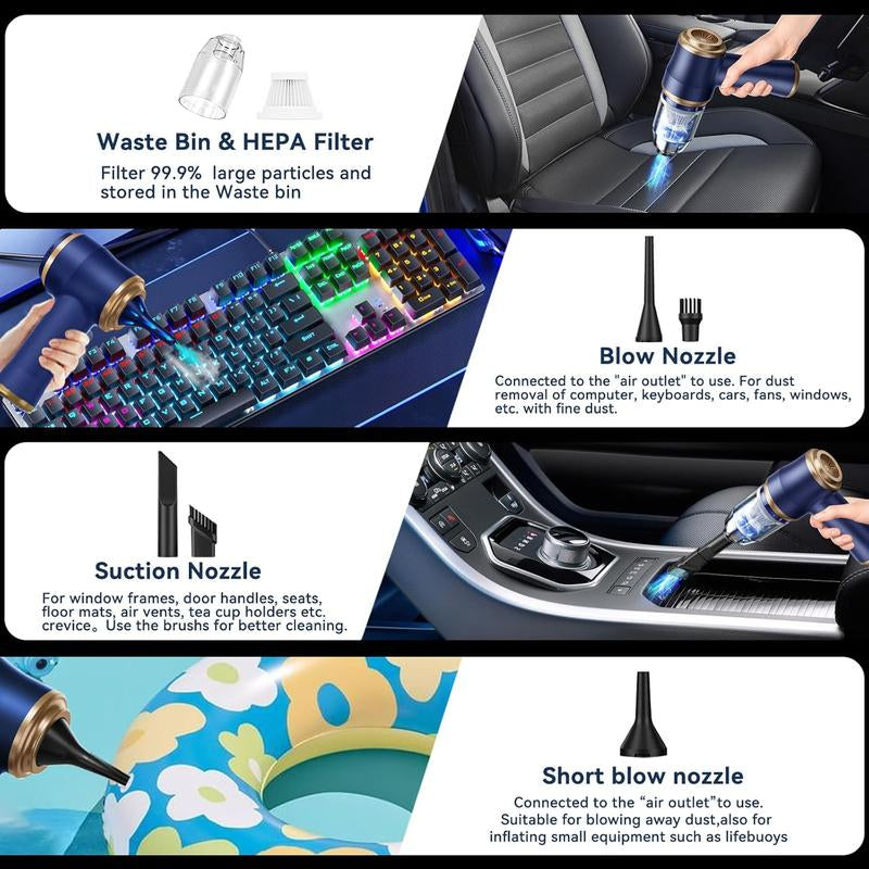 BELBUY Cordless Vacuum: Powerful & Portable Air Duster Combo
