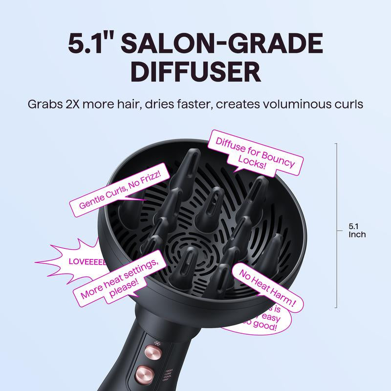 2-In-1 Diffuser & Dryer: Enhance Natural Curls, Reduce Frizz