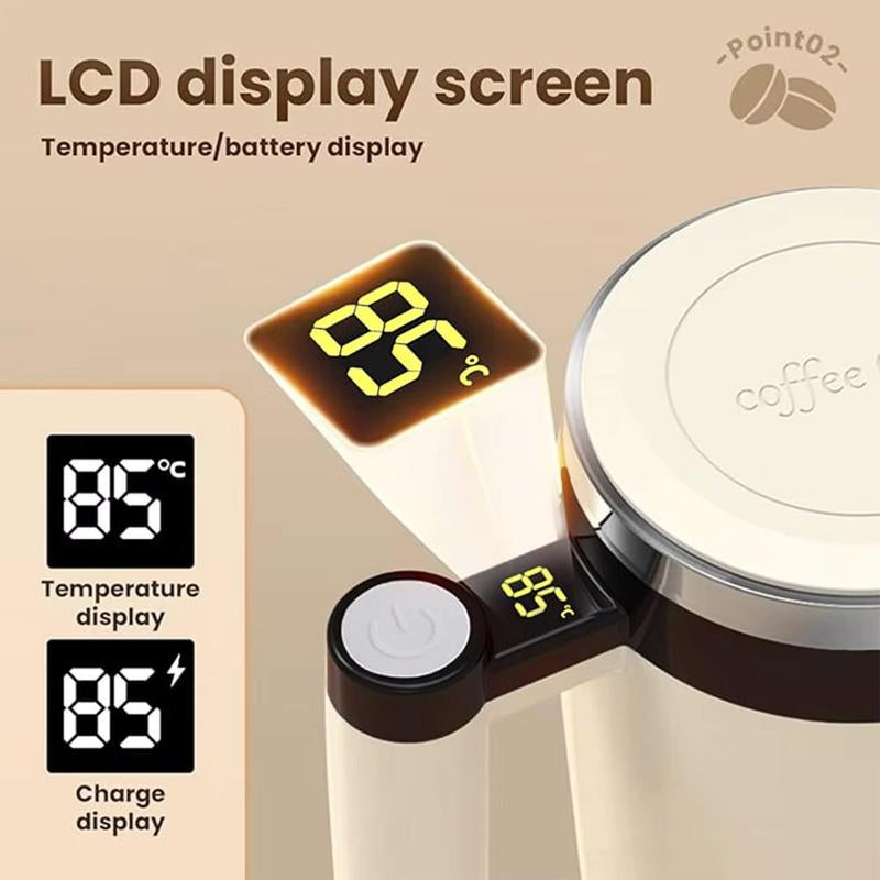 Smart Magnetic Stirring Mug with LCD & USB Rechargeable