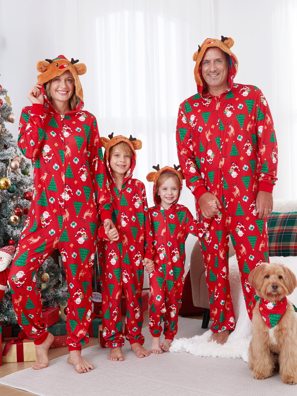 PatPat Reindeer Family Pajamas & Socks for Christmas Matching