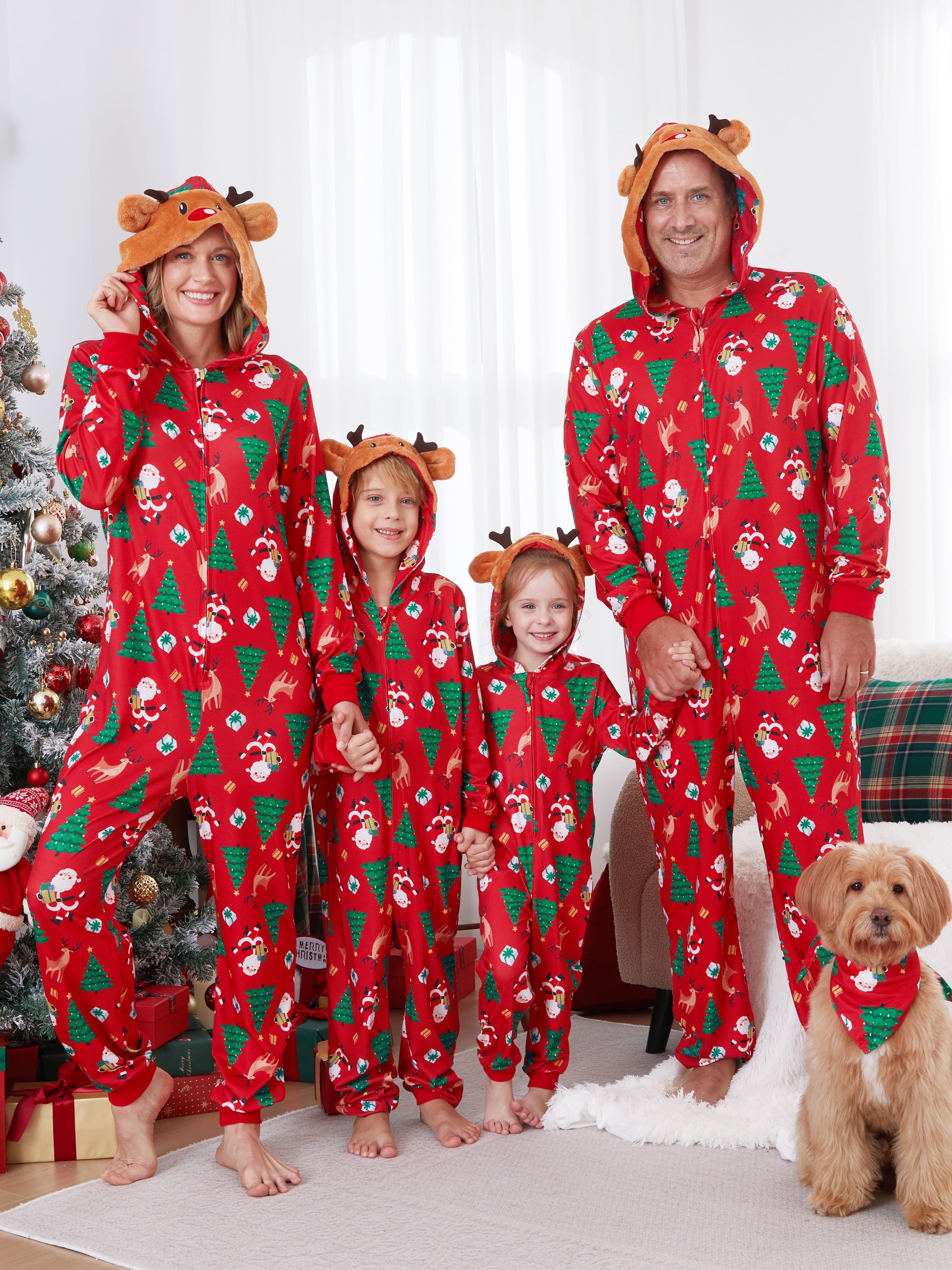 PatPat Reindeer Family Pajamas & Socks for Christmas Matching