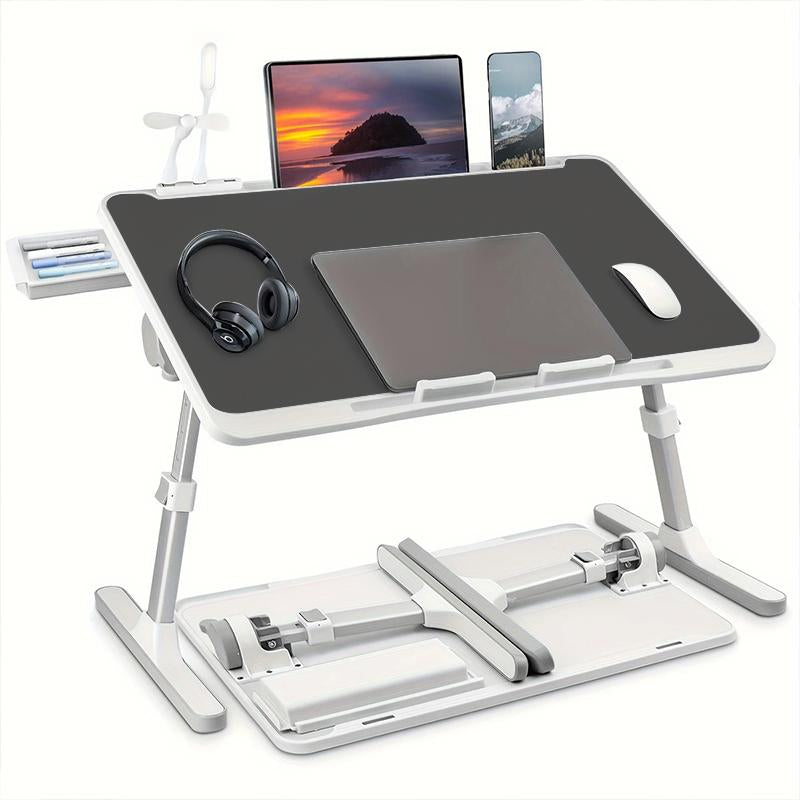 Portable Foldable Laptop Bed Desk with Storage & USB Ports